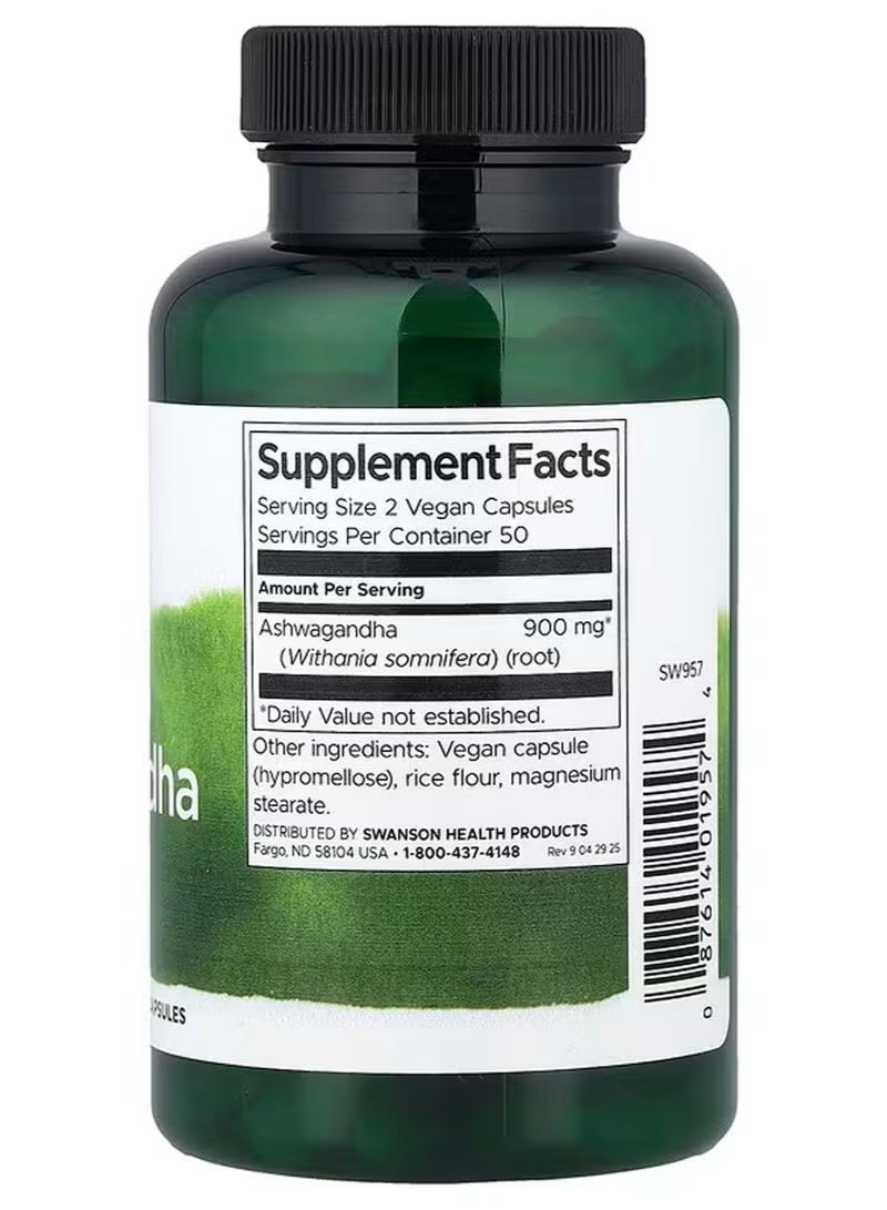 سوانسون اشواغاندا العبعب المنوم، ‏100 كبسولة نباتية صرف (450 ملجم لكل كبسولة) - Image 2